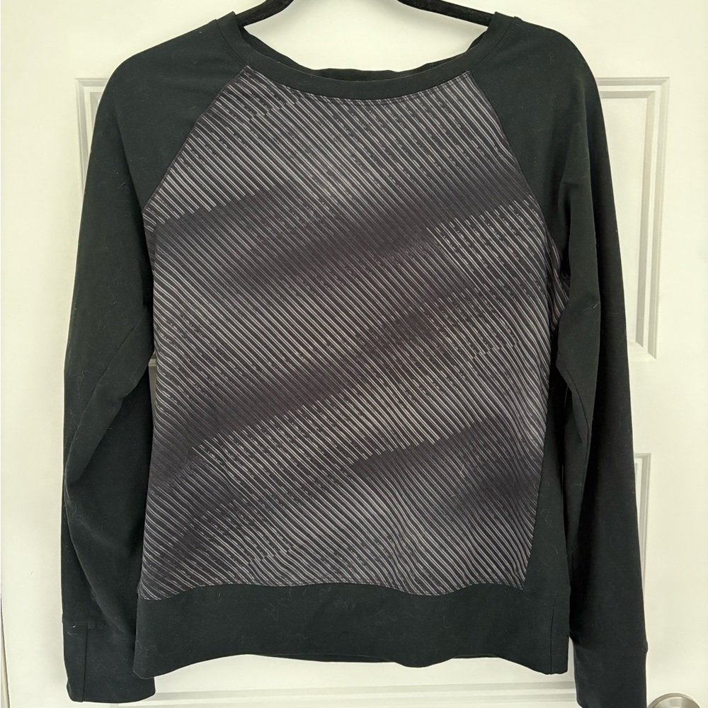 Under Armour Black and Gray Striped Top